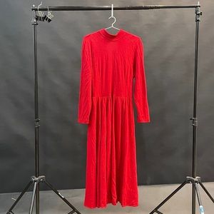 100% wool vintage Jones New York red long sleeve dress